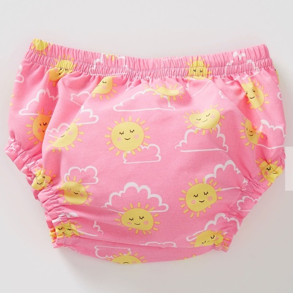 Like New✨Pottery Barn Sunshine Diaper Cover Up 6-12M and Reversible Hat 3-12M - Picture 2 of 7